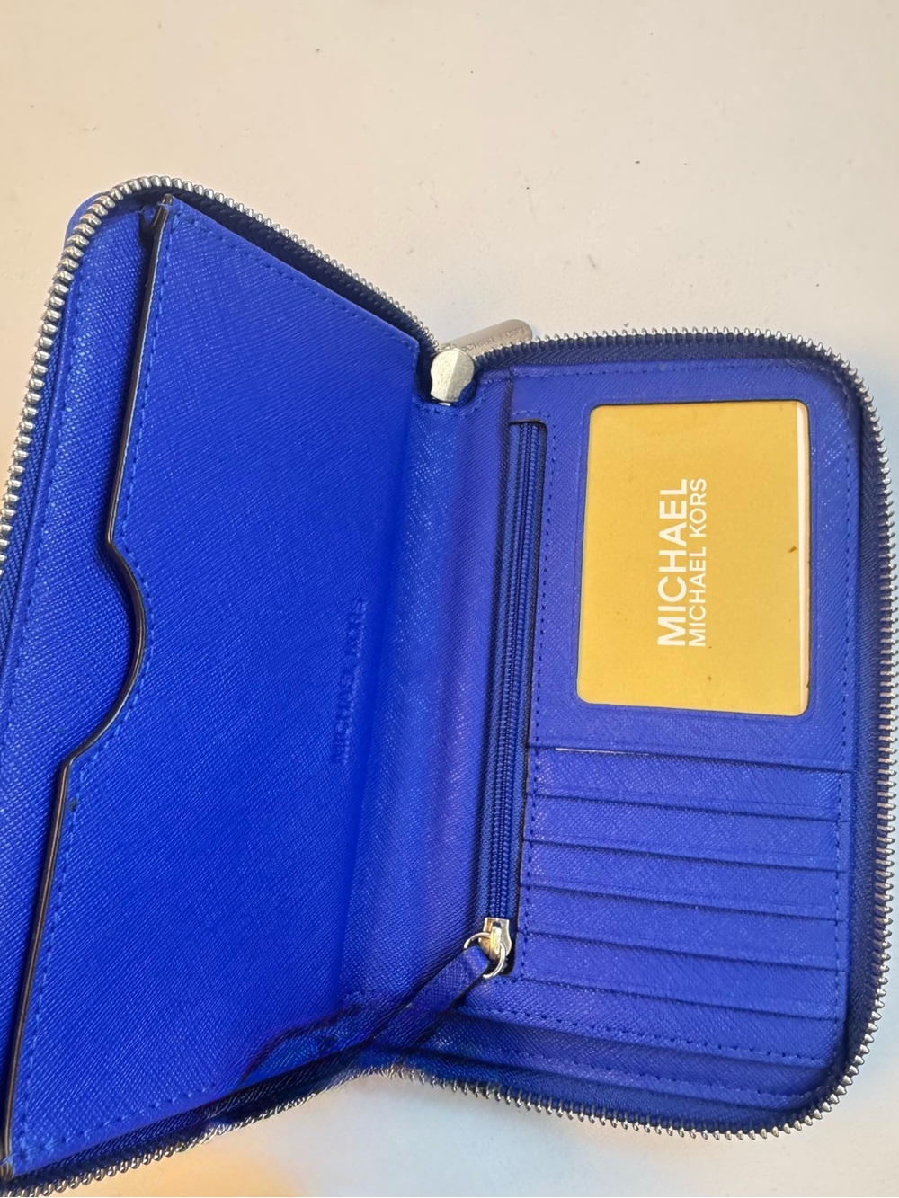 Michael Kors Cobalt Blue Zip-Around Wallet - Picture 3 of 7